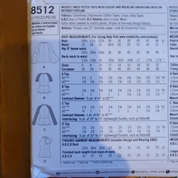 Simplicity pattern 8512 - Picture 2 of 3